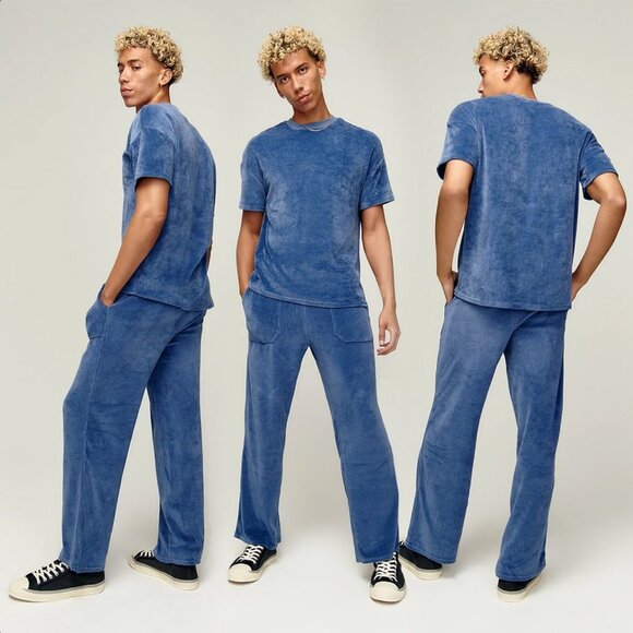 XS Gender Neutral Human Nation Velour Tracksuit, Blue - Picture 1 of 5